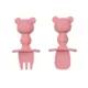 Kit Talheres Silicone - Ursinho Rosa - Buba Baby - 15814