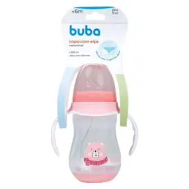 Copo Com Valvula Anticolica - Ursinho Rosa - Buba Baby - 8237