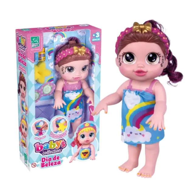 Boneca Babys Collection Dia Da Beleza Morena