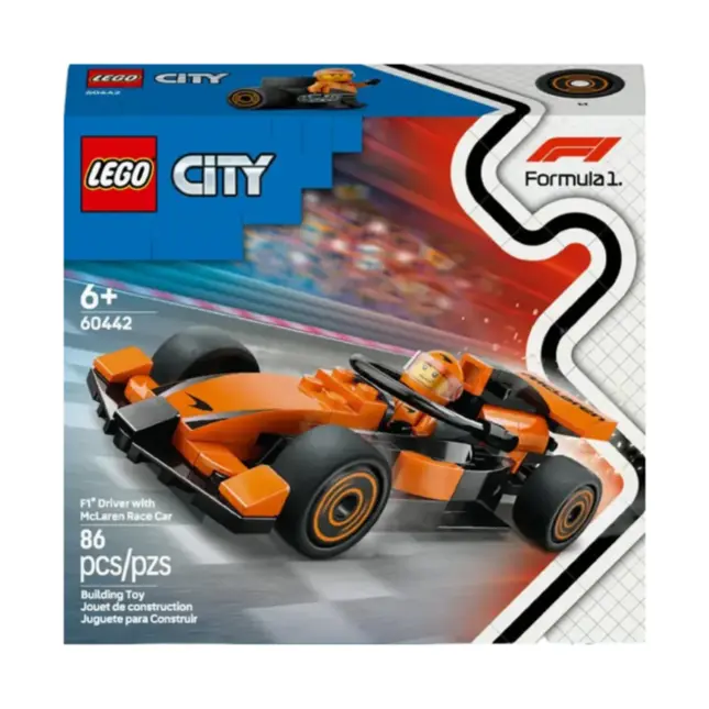 Lego City - Piloto de F1 Com Carro de Corrida Mclaren