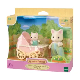 Sylvanian Families Conjunto Carrinho De Bebe  Papai E Bebe Gatos Primavera