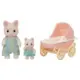 Sylvanian Families Conjunto Carrinho De Bebe  Papai E Bebe Gatos Primavera