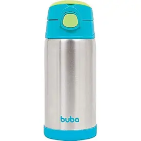 Copo Termico Parede Dupla Com Canudo Azul