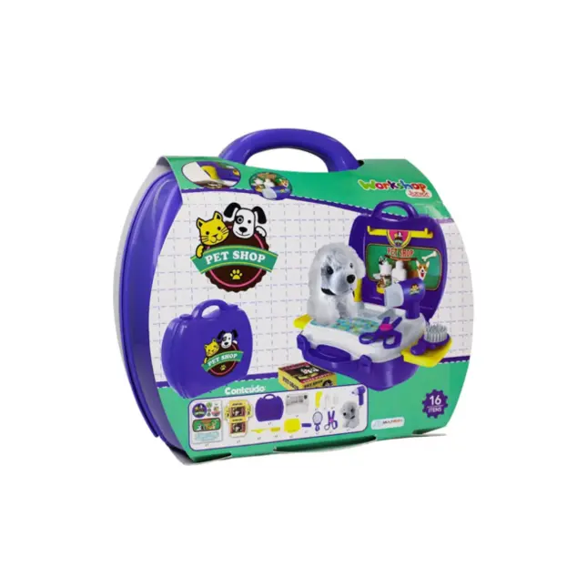 Maleta Workshop Jr Pet Shop Com 16 Itens