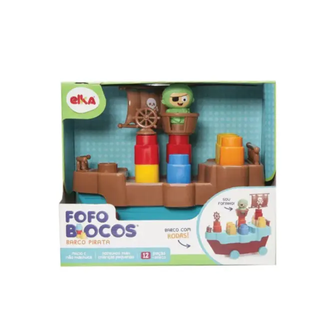 Fofo Blocos Barco Pirata - 13 Pecas