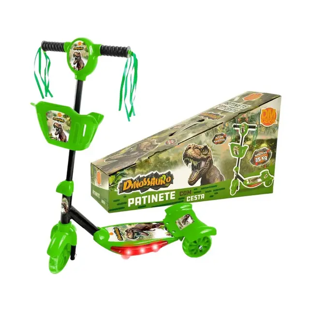 Patinete Com Cesta Dinossauro