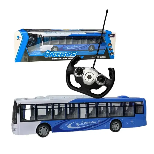 Onibus Eletrico - Controle Remoto - Azul - Mimo To